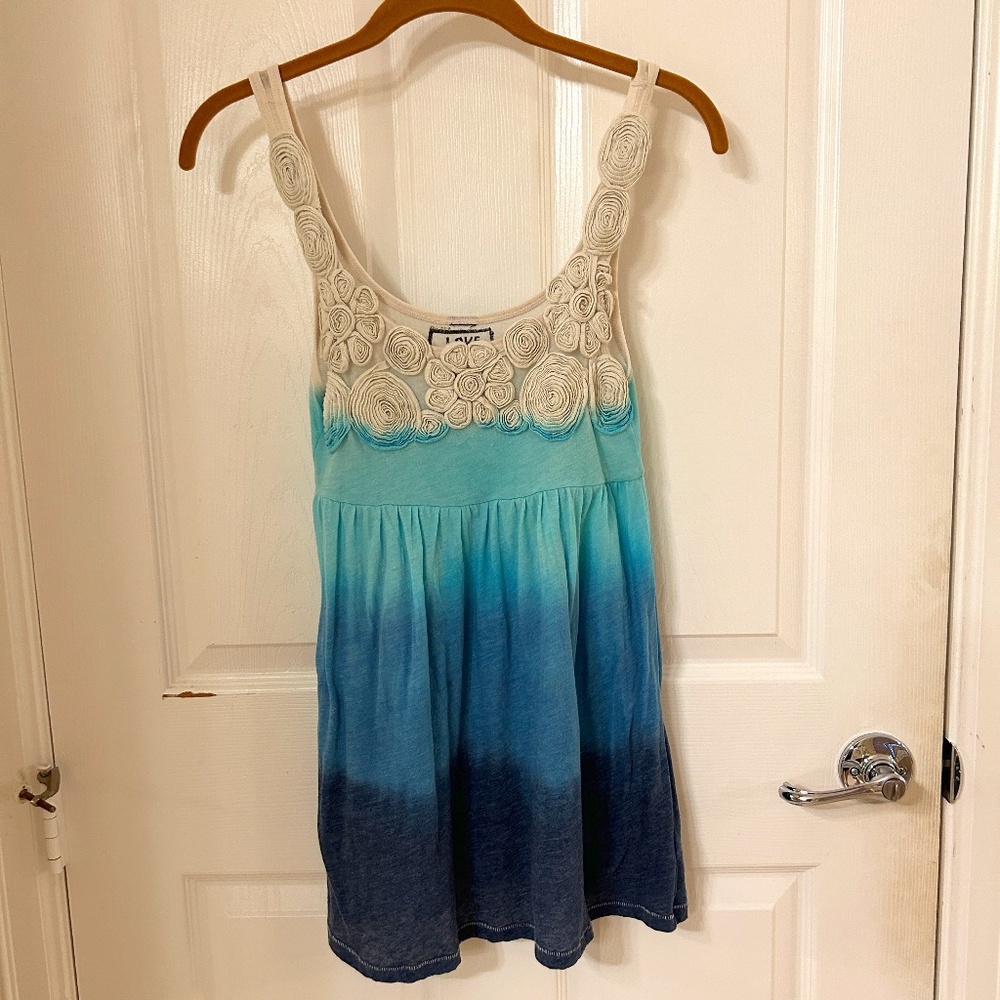 Love Couture Embroidered Triple Dyed Tank Top - One Size - Like New!